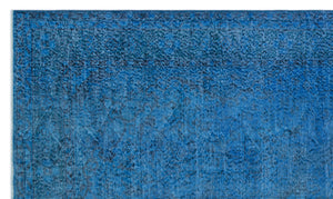 Blue Over Dyed Vintage Rug 5'5'' x 8'12'' ft 166 x 274 cm