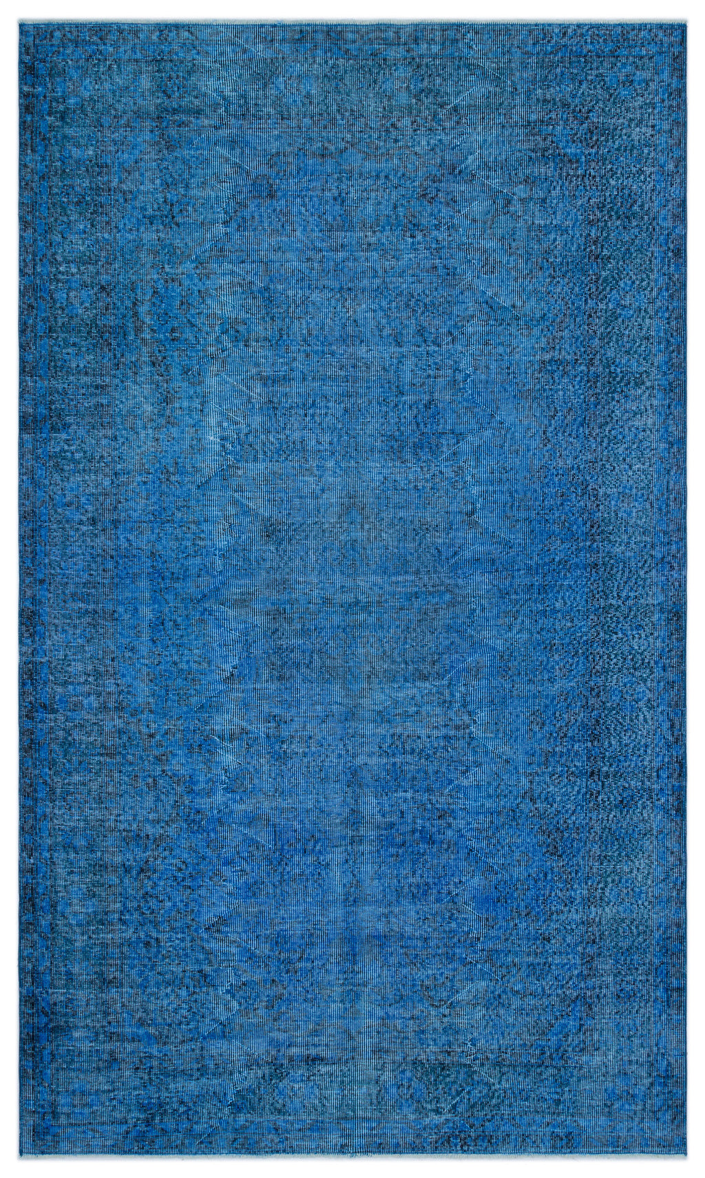 Blue Over Dyed Vintage Rug 5'5'' x 8'12'' ft 166 x 274 cm