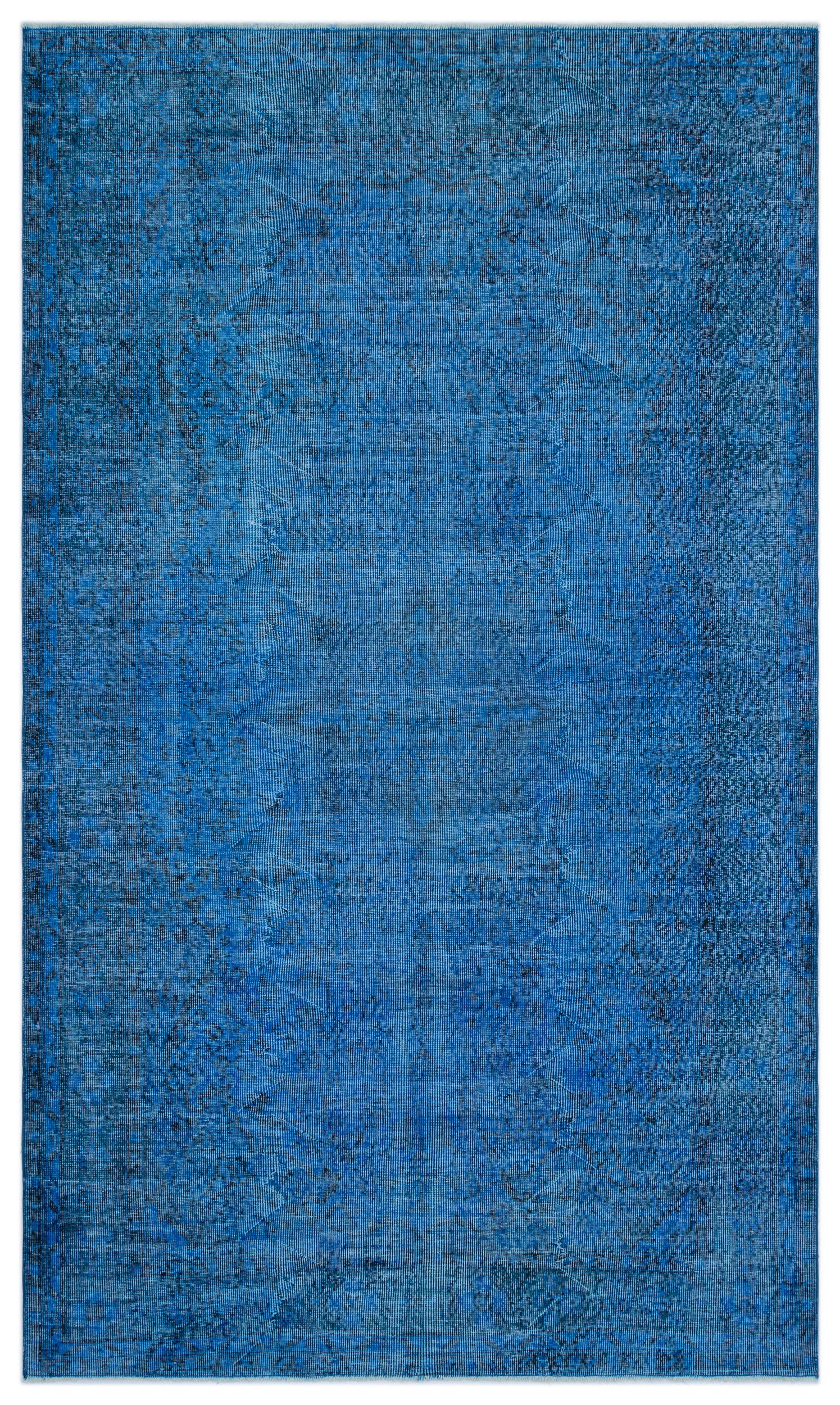 Blue Over Dyed Vintage Rug 5'5'' x 8'12'' ft 166 x 274 cm