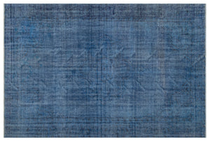 Blue Over Dyed Vintage Rug 5'10'' x 8'8'' ft 177 x 265 cm