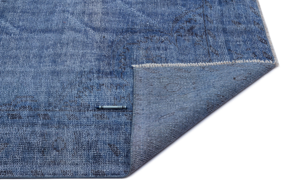 Blue Over Dyed Vintage Rug 5&#39;10&#39;&#39; x 8&#39;8&#39;&#39; ft 177 x 265 cm