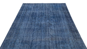 Blue Over Dyed Vintage Rug 5'10'' x 8'8'' ft 177 x 265 cm