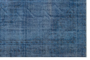Blue Over Dyed Vintage Rug 5'10'' x 8'8'' ft 177 x 265 cm