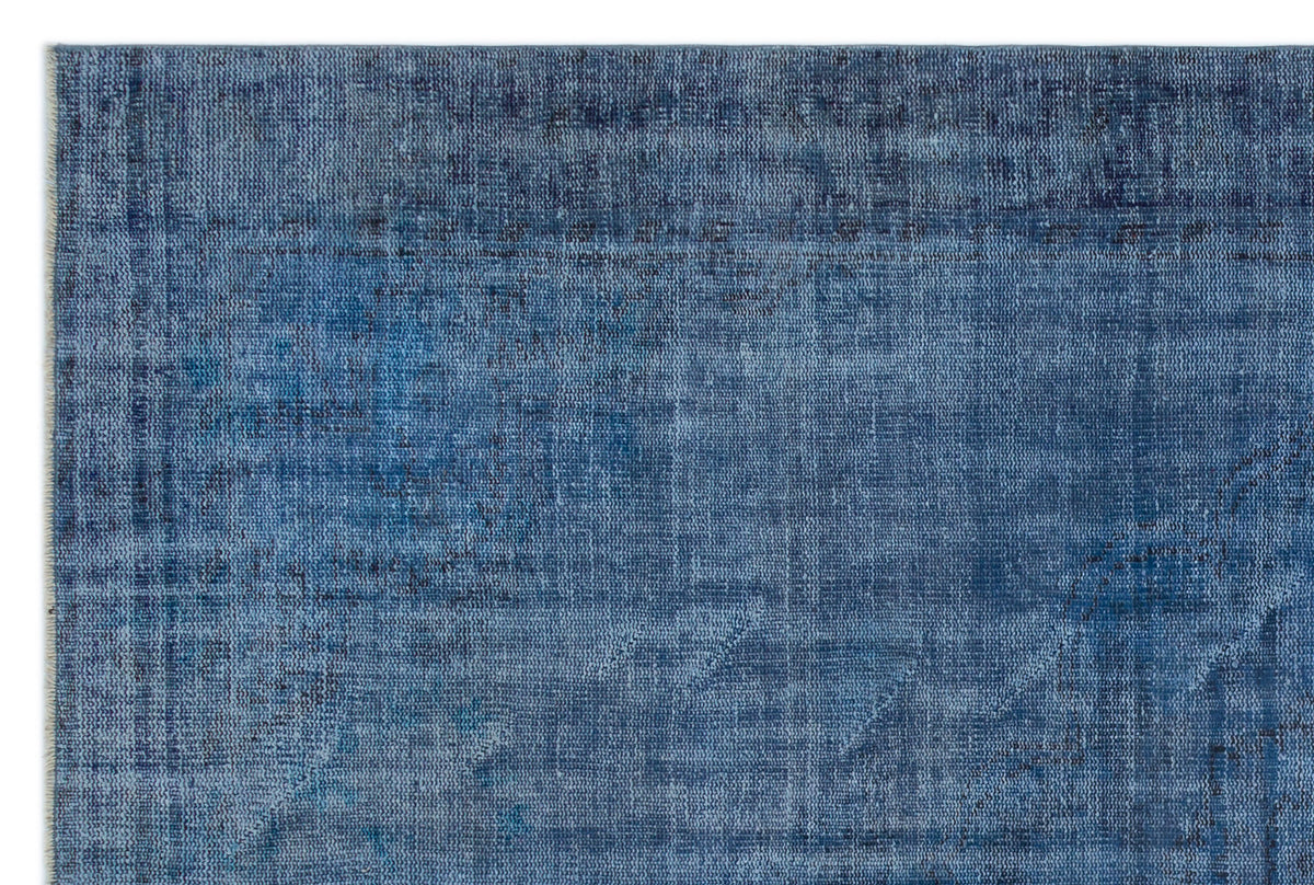 Blue Over Dyed Vintage Rug 5&#39;10&#39;&#39; x 8&#39;8&#39;&#39; ft 177 x 265 cm