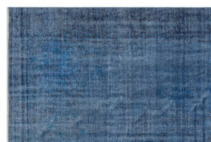 Blue Over Dyed Vintage Rug 5'10'' x 8'8'' ft 177 x 265 cm