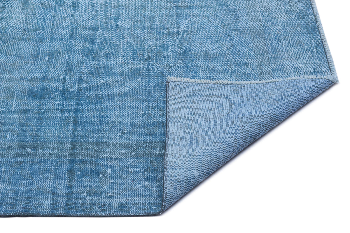 Blue Over Dyed Vintage Rug 5&#39;1&#39;&#39; x 8&#39;10&#39;&#39; ft 155 x 270 cm