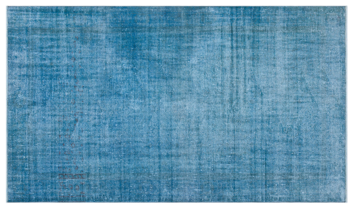 Blue Over Dyed Vintage Rug 5&#39;1&#39;&#39; x 8&#39;10&#39;&#39; ft 155 x 270 cm