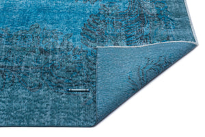 Turquoise  Over Dyed Vintage Rug 6'0'' x 9'1'' ft 183 x 277 cm