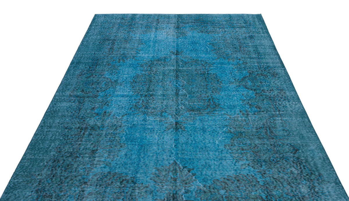 Turquoise  Over Dyed Vintage Rug 6&#39;0&#39;&#39; x 9&#39;1&#39;&#39; ft 183 x 277 cm