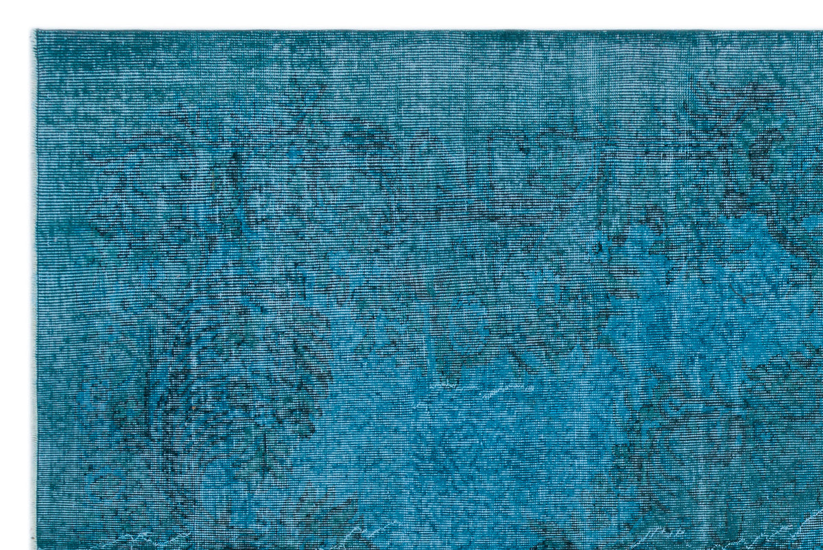 Turquoise  Over Dyed Vintage Rug 6&#39;0&#39;&#39; x 9&#39;1&#39;&#39; ft 183 x 277 cm