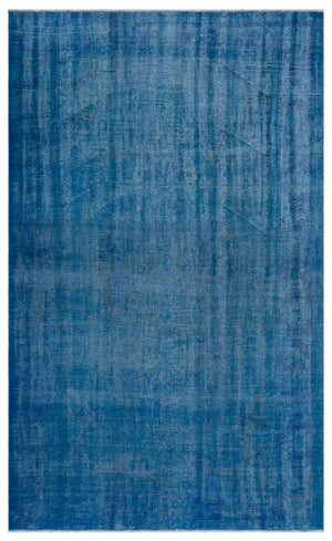Blue Over Dyed Vintage Rug 6'1'' x 9'10'' ft 185 x 299 cm