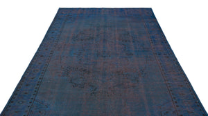 Blue Over Dyed Vintage Rug 6'3'' x 9'6'' ft 190 x 290 cm