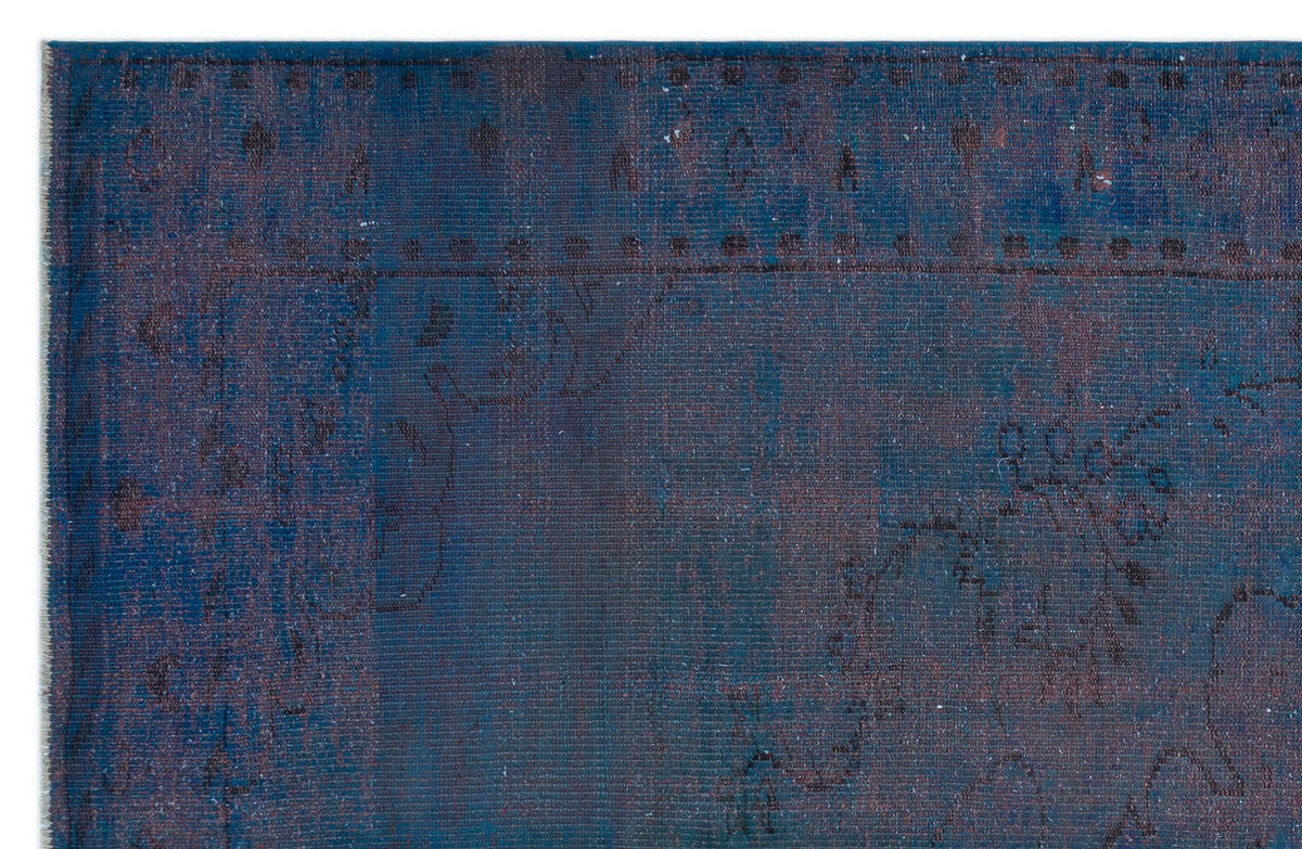 Blue Over Dyed Vintage Rug 6&#39;3&#39;&#39; x 9&#39;6&#39;&#39; ft 190 x 290 cm