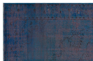 Blue Over Dyed Vintage Rug 6'3'' x 9'6'' ft 190 x 290 cm