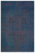 Blue Over Dyed Vintage Rug 6'3'' x 9'6'' ft 190 x 290 cm