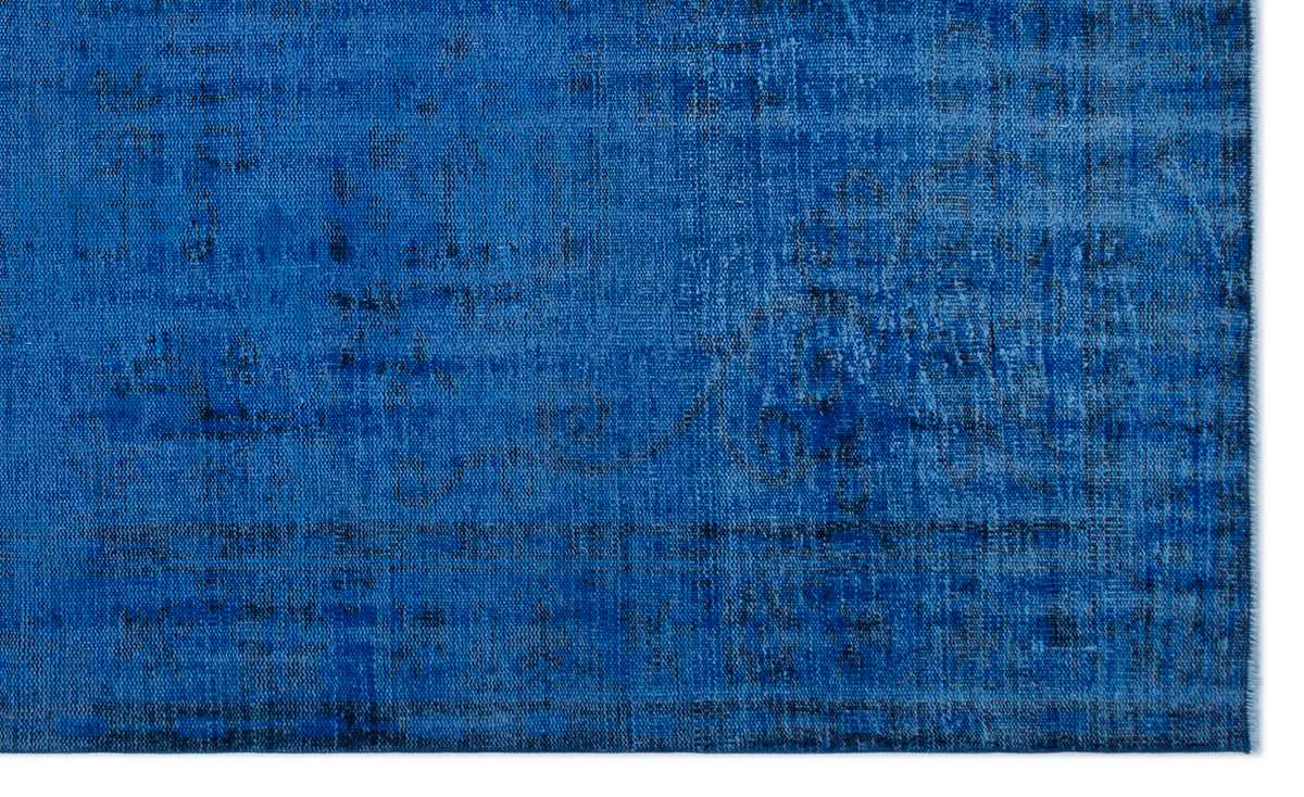 Blue Over Dyed Vintage Rug 5&#39;7&#39;&#39; x 9&#39;7&#39;&#39; ft 170 x 292 cm