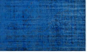 Blue Over Dyed Vintage Rug 5'7'' x 9'7'' ft 170 x 292 cm