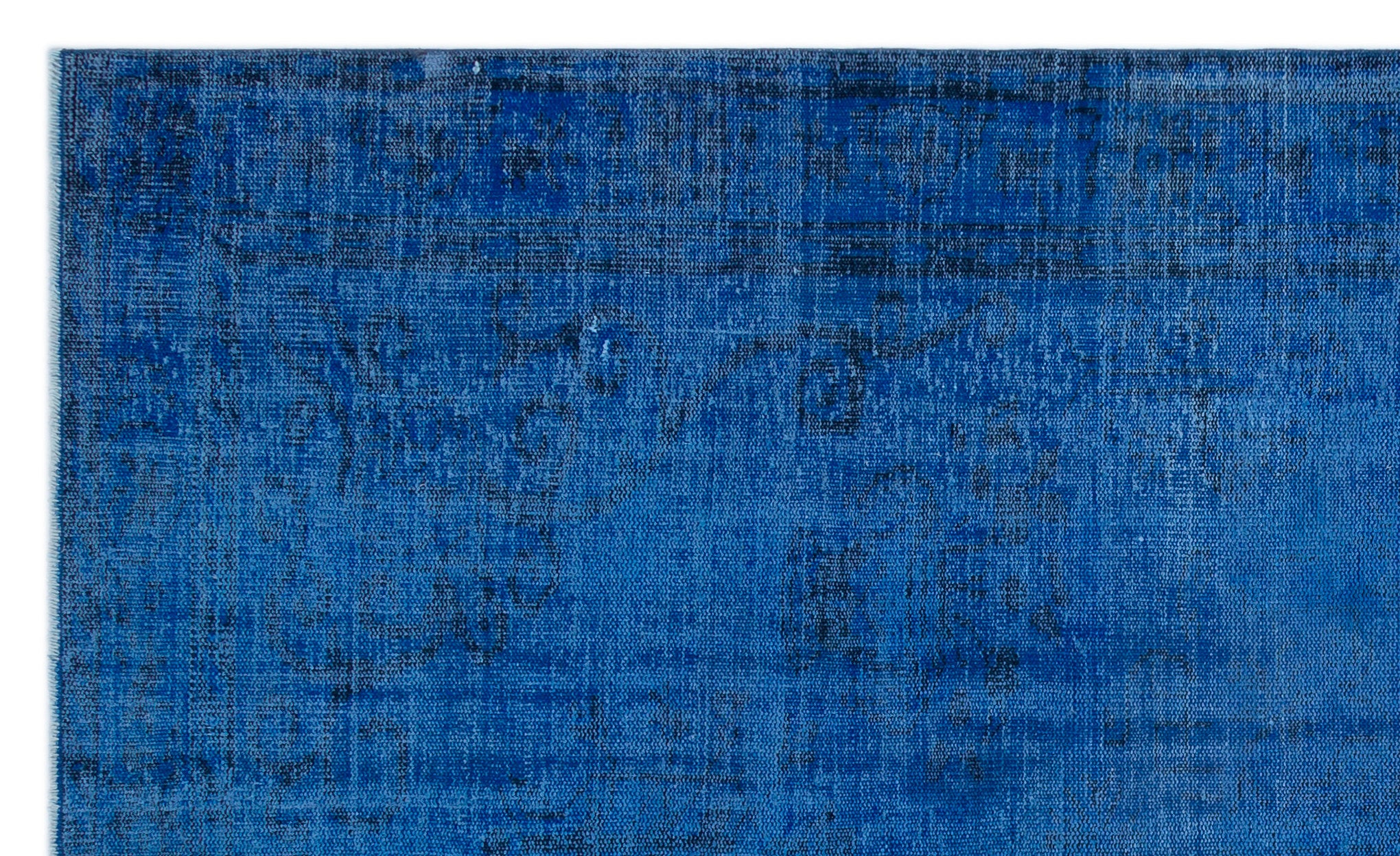 Blue Over Dyed Vintage Rug 5'7'' x 9'7'' ft 170 x 292 cm