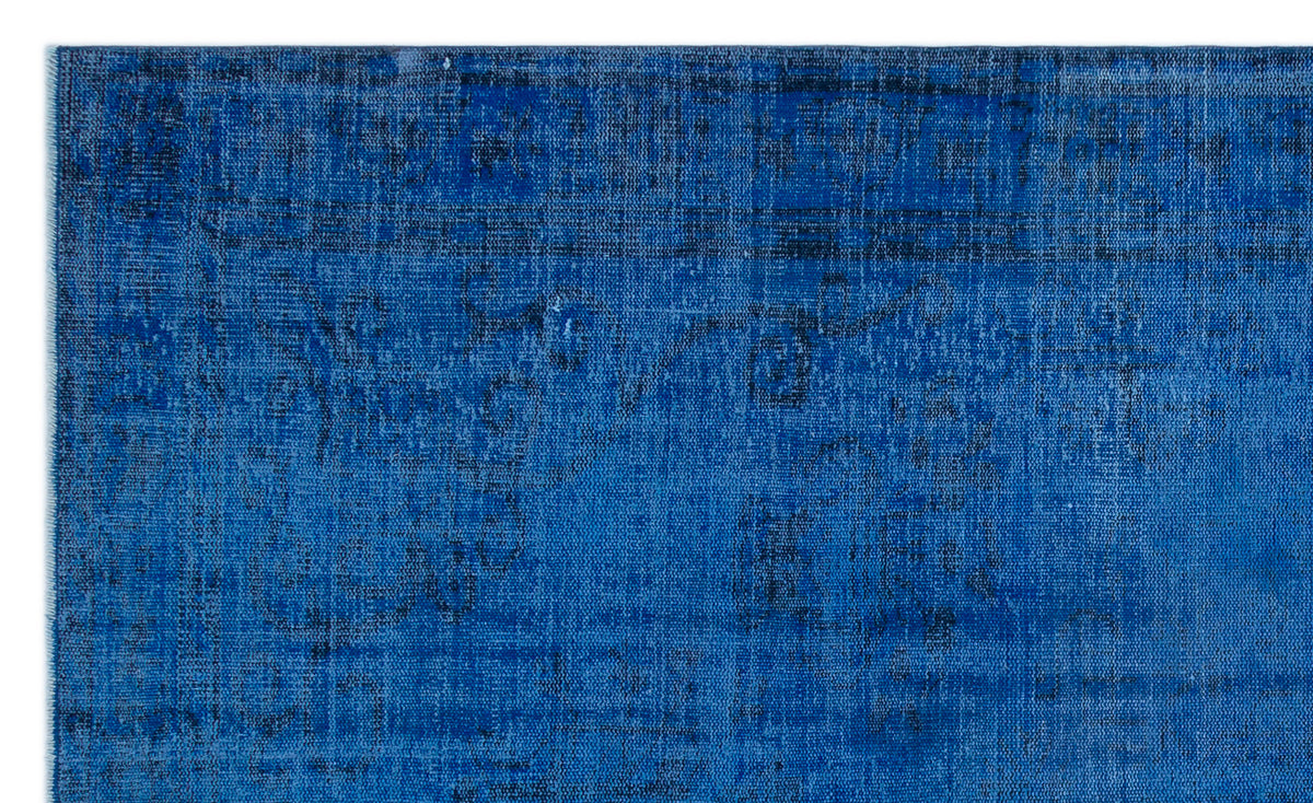 Blue Over Dyed Vintage Rug 5&#39;7&#39;&#39; x 9&#39;7&#39;&#39; ft 170 x 292 cm