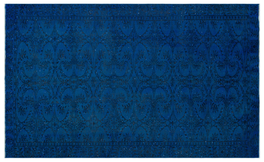 Blue Over Dyed Vintage Rug 5'6'' x 8'12'' ft 168 x 274 cm