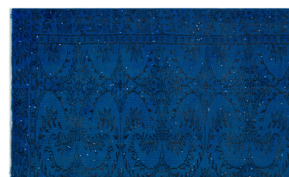 Blue Over Dyed Vintage Rug 5&#39;6&#39;&#39; x 8&#39;12&#39;&#39; ft 168 x 274 cm