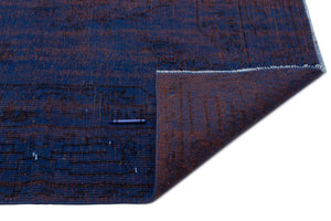 Blue Over Dyed Vintage Rug 5'9'' x 9'5'' ft 176 x 286 cm