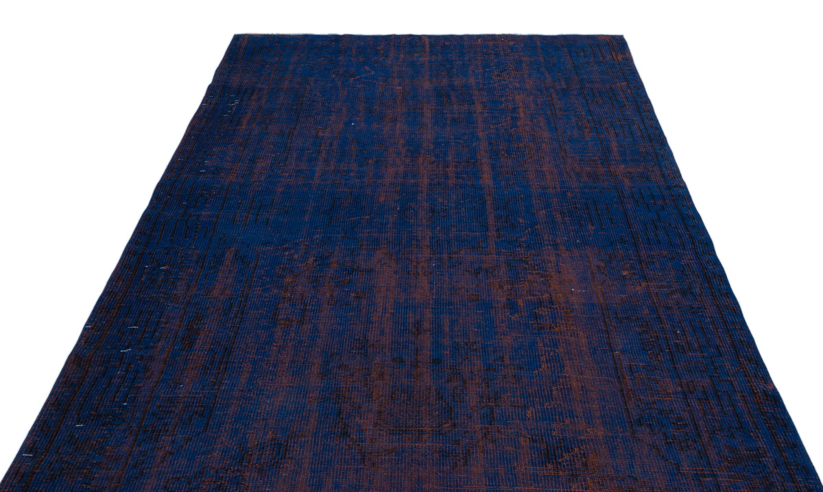 Blue Over Dyed Vintage Rug 5&#39;9&#39;&#39; x 9&#39;5&#39;&#39; ft 176 x 286 cm