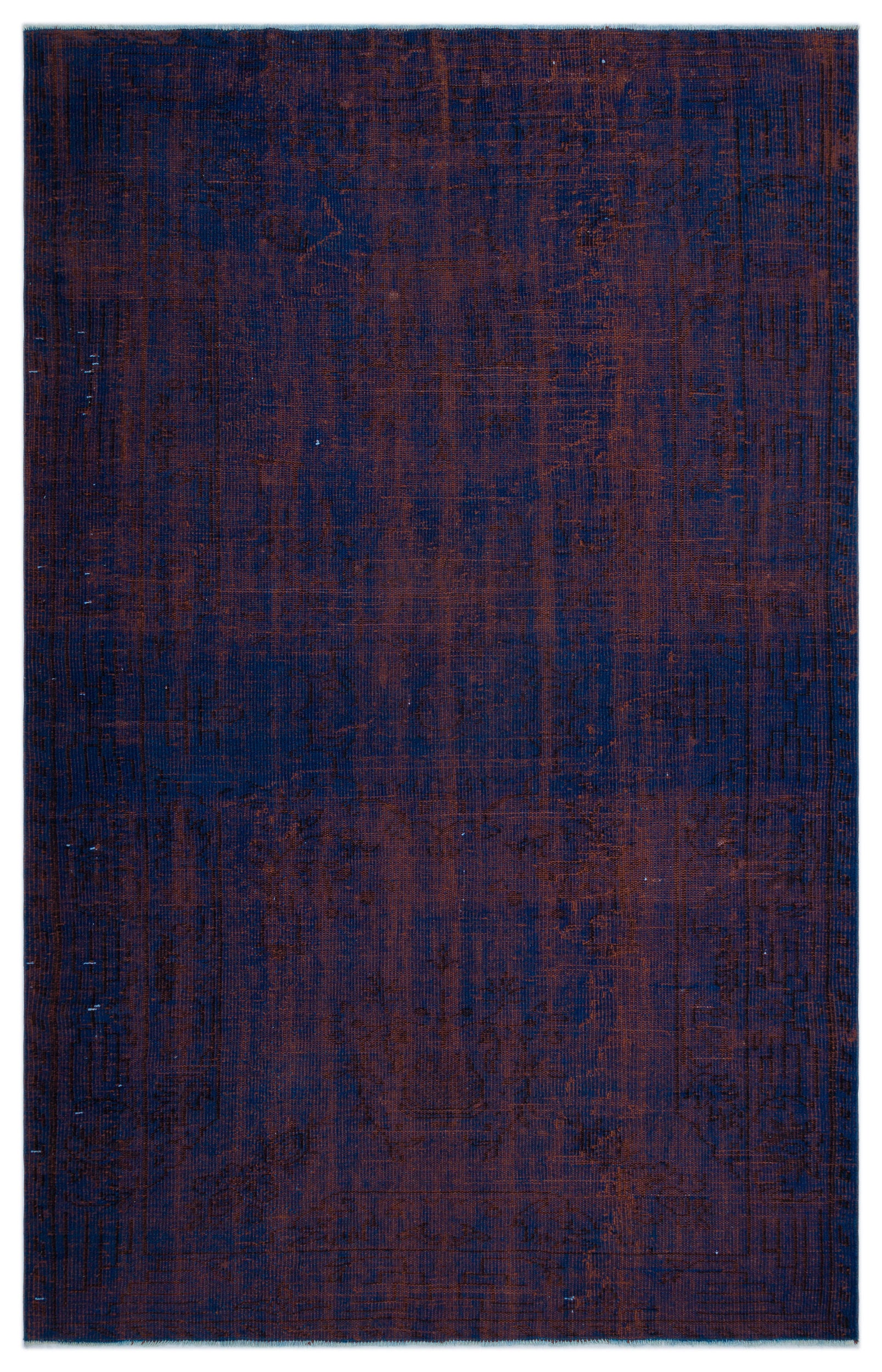 Blue Over Dyed Vintage Rug 5'9'' x 9'5'' ft 176 x 286 cm