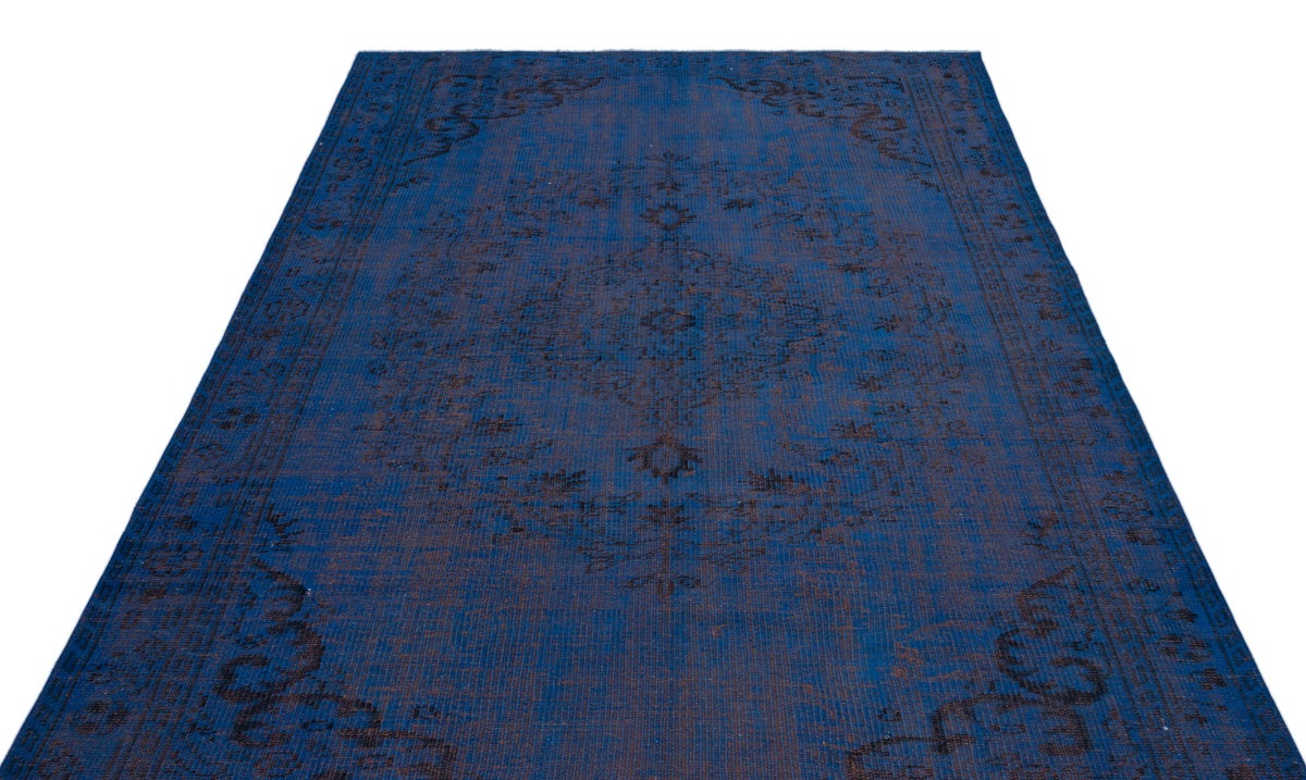 Blue Over Dyed Vintage Rug 5&#39;6&#39;&#39; x 9&#39;1&#39;&#39; ft 168 x 277 cm