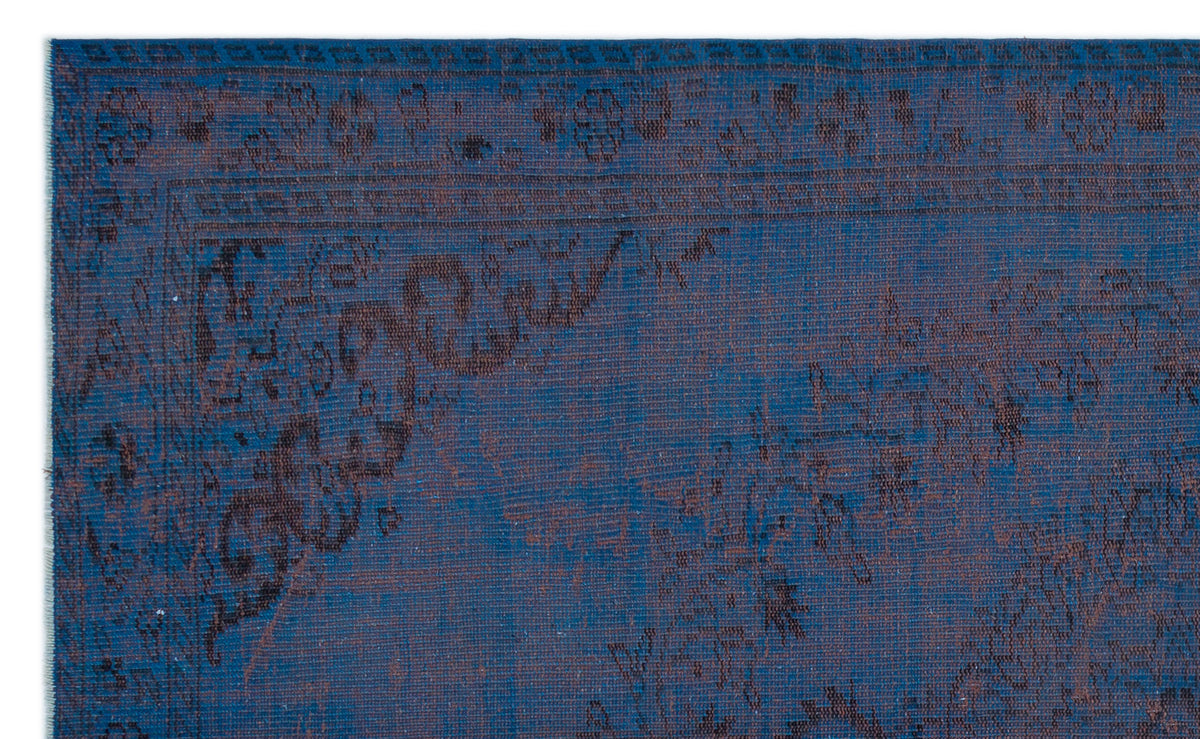 Blue Over Dyed Vintage Rug 5&#39;6&#39;&#39; x 9&#39;1&#39;&#39; ft 168 x 277 cm