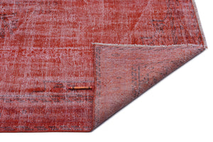 Red Over Dyed Vintage Rug 5'3'' x 9'3'' ft 159 x 282 cm