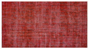 Red Over Dyed Vintage Rug 4'10'' x 9'1'' ft 148 x 278 cm