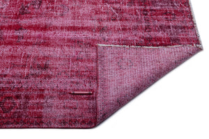 Red Over Dyed Vintage Rug 6'0'' x 9'1'' ft 183 x 277 cm