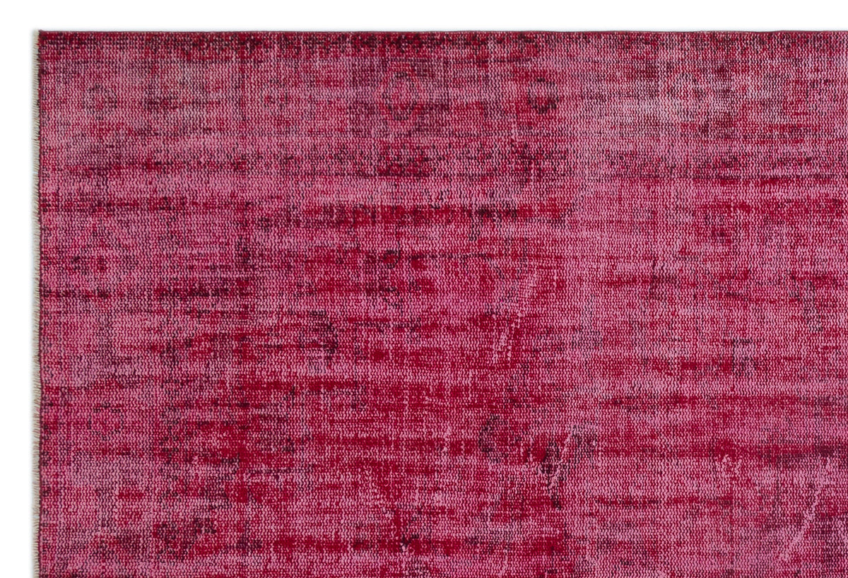 Red Over Dyed Vintage Rug 6&#39;0&#39;&#39; x 9&#39;1&#39;&#39; ft 183 x 277 cm