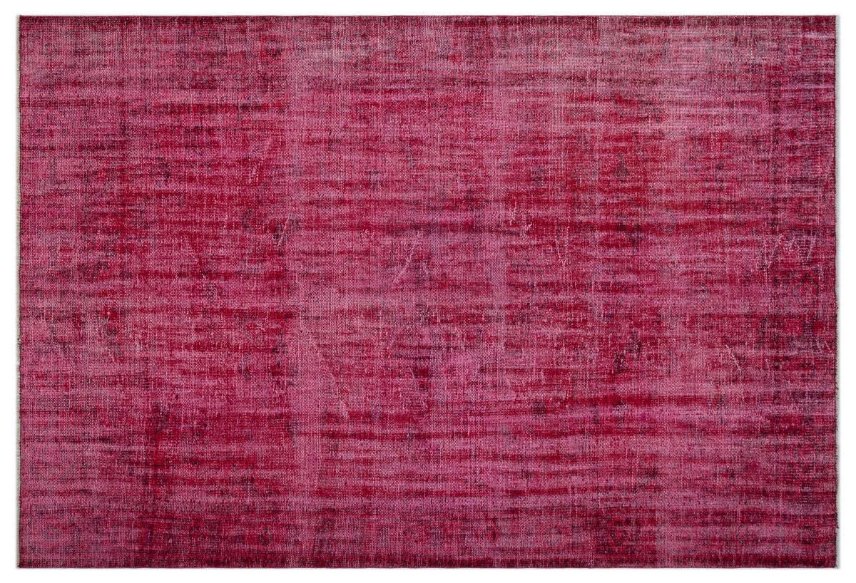 Red Over Dyed Vintage Rug 6&#39;0&#39;&#39; x 9&#39;1&#39;&#39; ft 183 x 277 cm