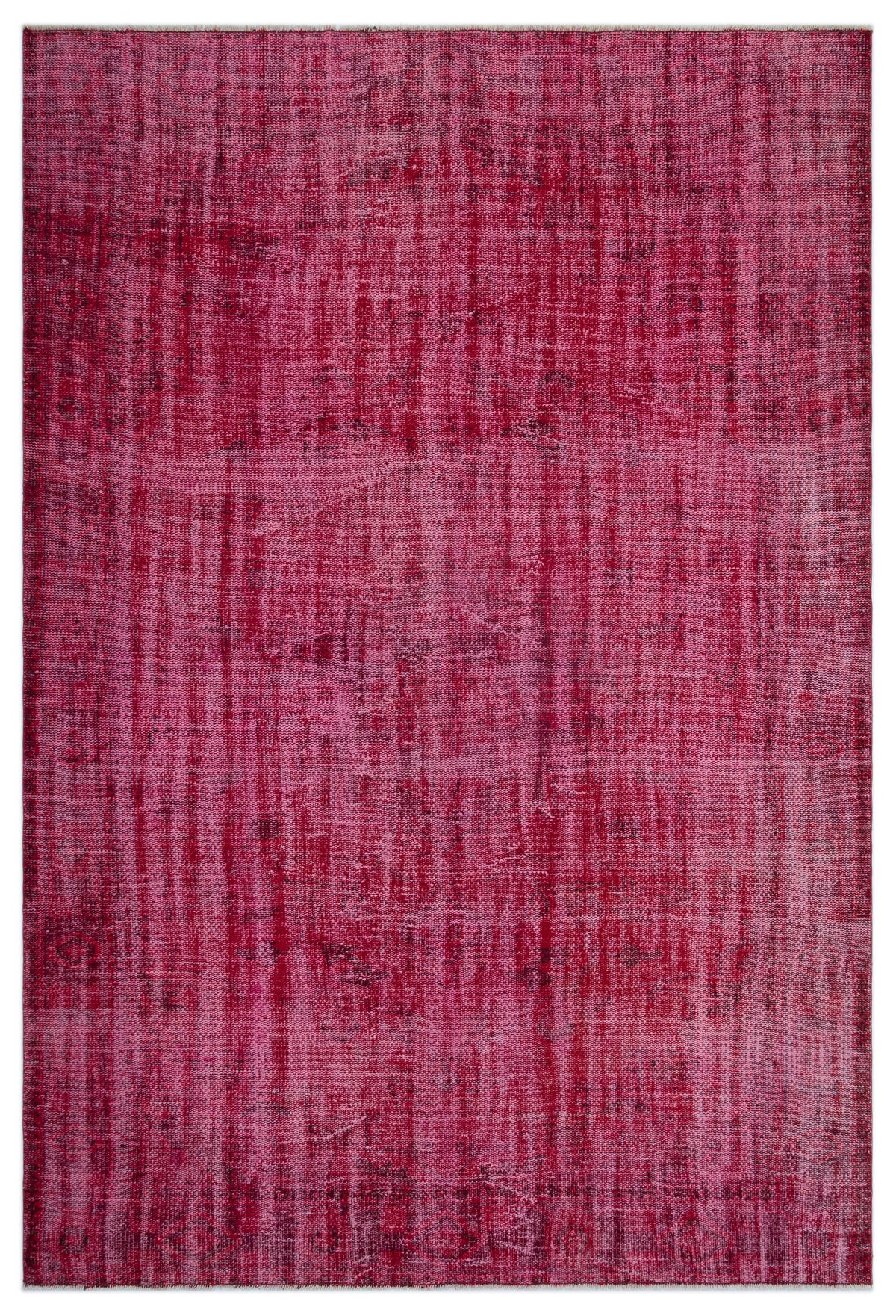 Red Over Dyed Vintage Rug 6&#39;0&#39;&#39; x 9&#39;1&#39;&#39; ft 183 x 277 cm