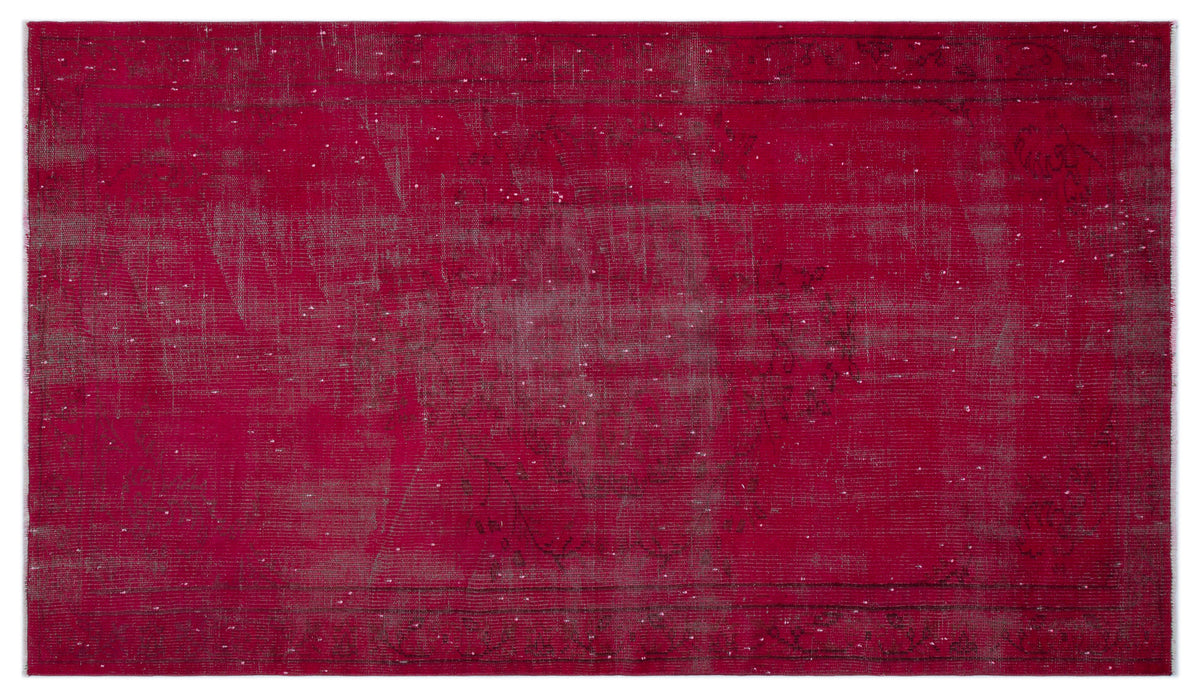 Red Over Dyed Vintage Rug 4&#39;11&#39;&#39; x 8&#39;9&#39;&#39; ft 150 x 266 cm