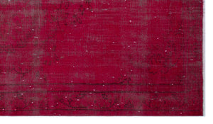 Red Over Dyed Vintage Rug 4'11'' x 8'9'' ft 150 x 266 cm
