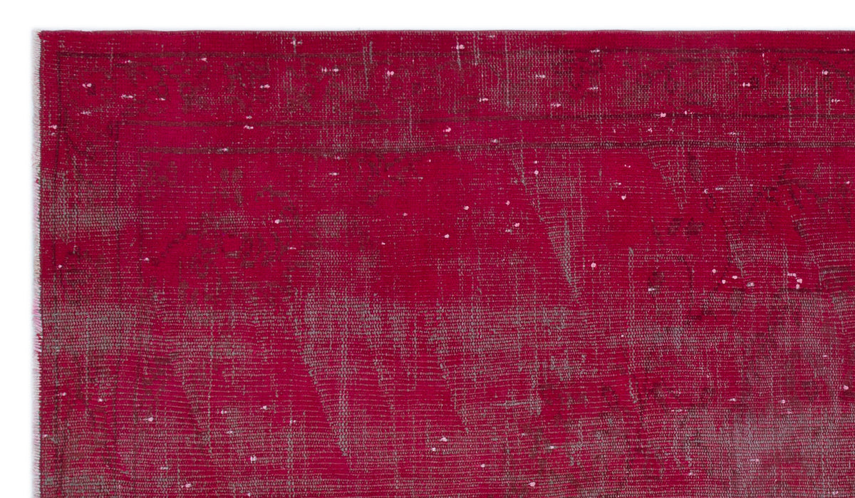 Red Over Dyed Vintage Rug 4&#39;11&#39;&#39; x 8&#39;9&#39;&#39; ft 150 x 266 cm