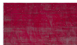 Red Over Dyed Vintage Rug 4'11'' x 8'9'' ft 150 x 266 cm