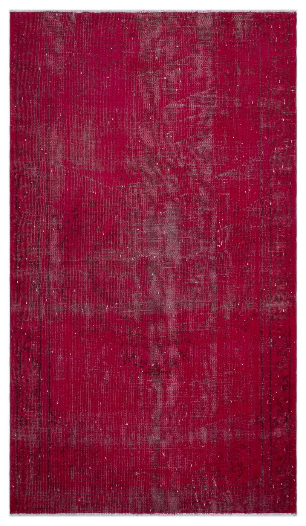 Red Over Dyed Vintage Rug 4'11'' x 8'9'' ft 150 x 266 cm
