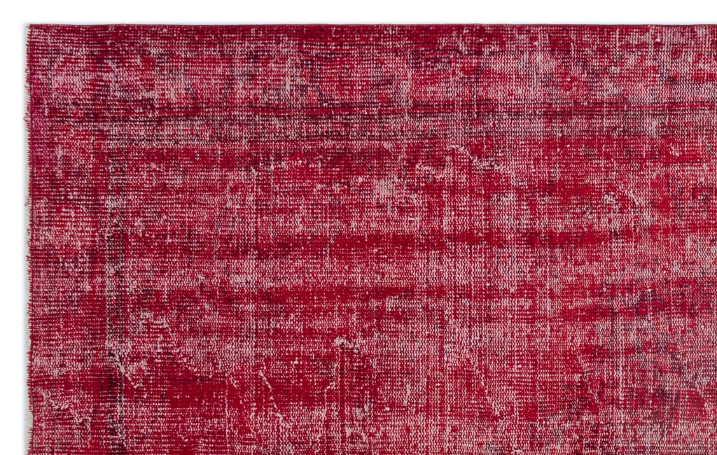Red Over Dyed Vintage Rug 5'2'' x 8'5'' ft 158 x 257 cm