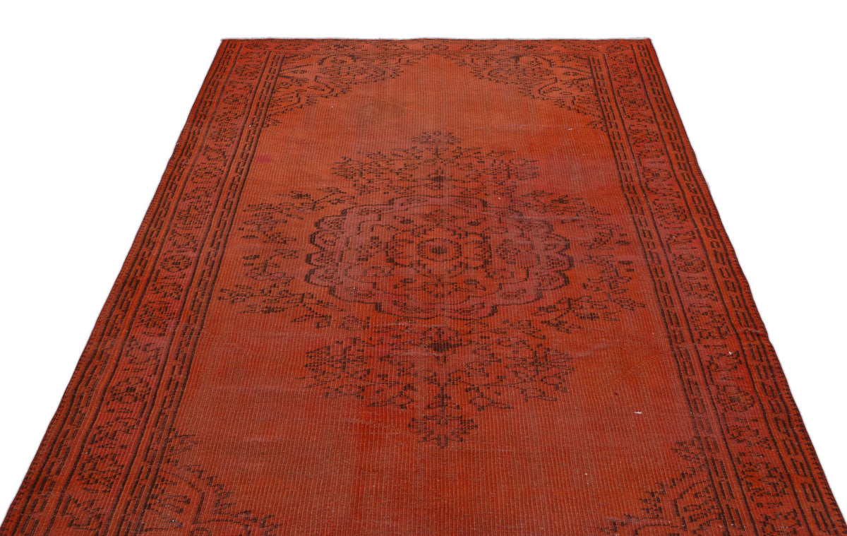 Orange Over Dyed Vintage Rug 5&#39;1&#39;&#39; x 8&#39;5&#39;&#39; ft 156 x 256 cm