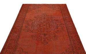 Orange Over Dyed Vintage Rug 5'1'' x 8'5'' ft 156 x 256 cm