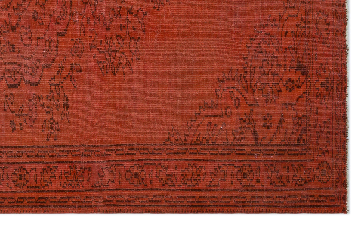 Orange Over Dyed Vintage Rug 5&#39;1&#39;&#39; x 8&#39;5&#39;&#39; ft 156 x 256 cm