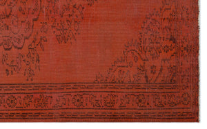 Orange Over Dyed Vintage Rug 5'1'' x 8'5'' ft 156 x 256 cm