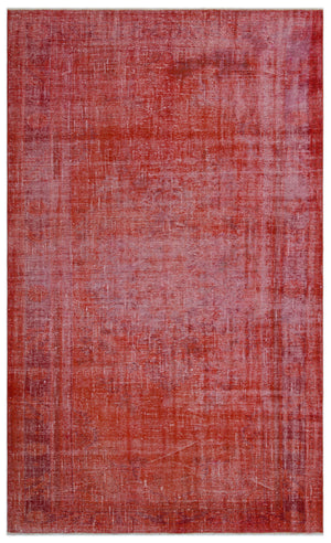 Red Over Dyed Vintage Rug 5'9'' x 9'2'' ft 176 x 279 cm