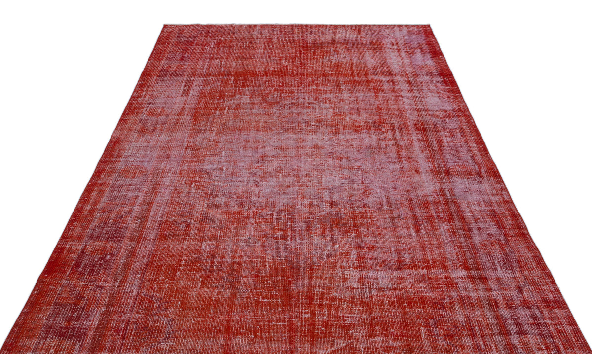 Red Over Dyed Vintage Rug 5&#39;9&#39;&#39; x 9&#39;2&#39;&#39; ft 176 x 279 cm