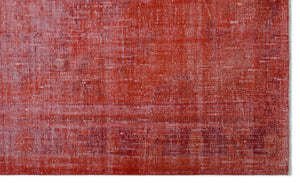 Red Over Dyed Vintage Rug 5'9'' x 9'2'' ft 176 x 279 cm
