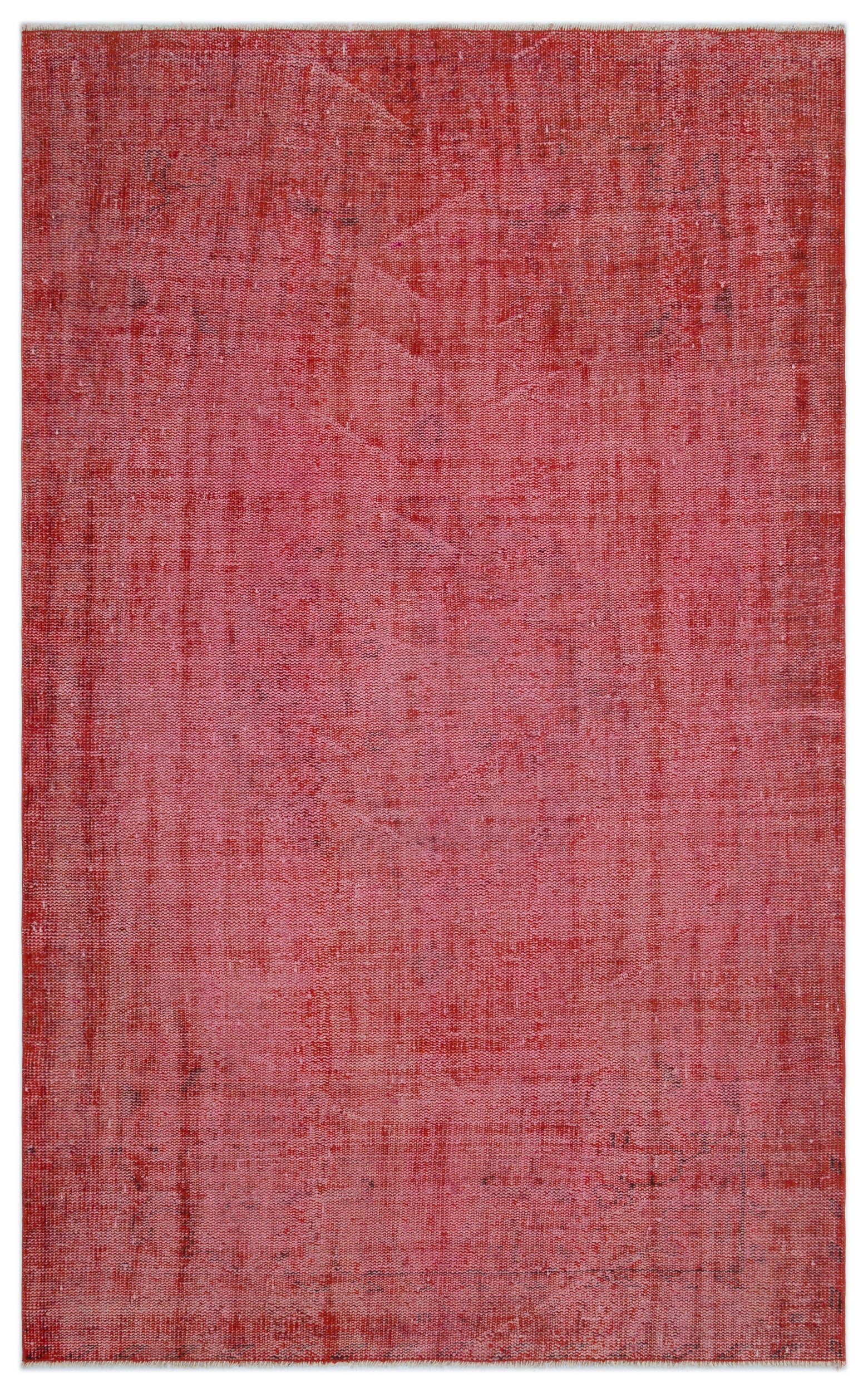 Red Over Dyed Vintage Rug 4'12'' x 7'12'' ft 152 x 243 cm